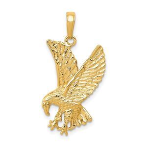 14k Yellow Gold 2D Eagle Pendant